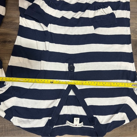 Tommy Hilfiger Y2K Blue and White V-Neck Sweater With Pockets - Picture 5 of 5